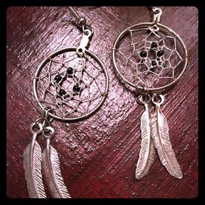 Black gem s/silver dream catcher